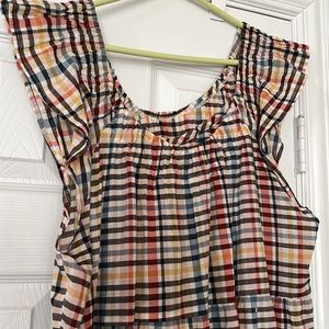 Loft  Plaid Tiered Maxi Sundress Size XL
